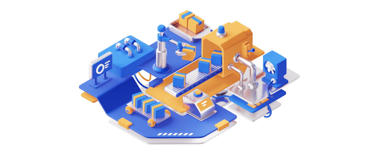 Visual of machinery depicting automation